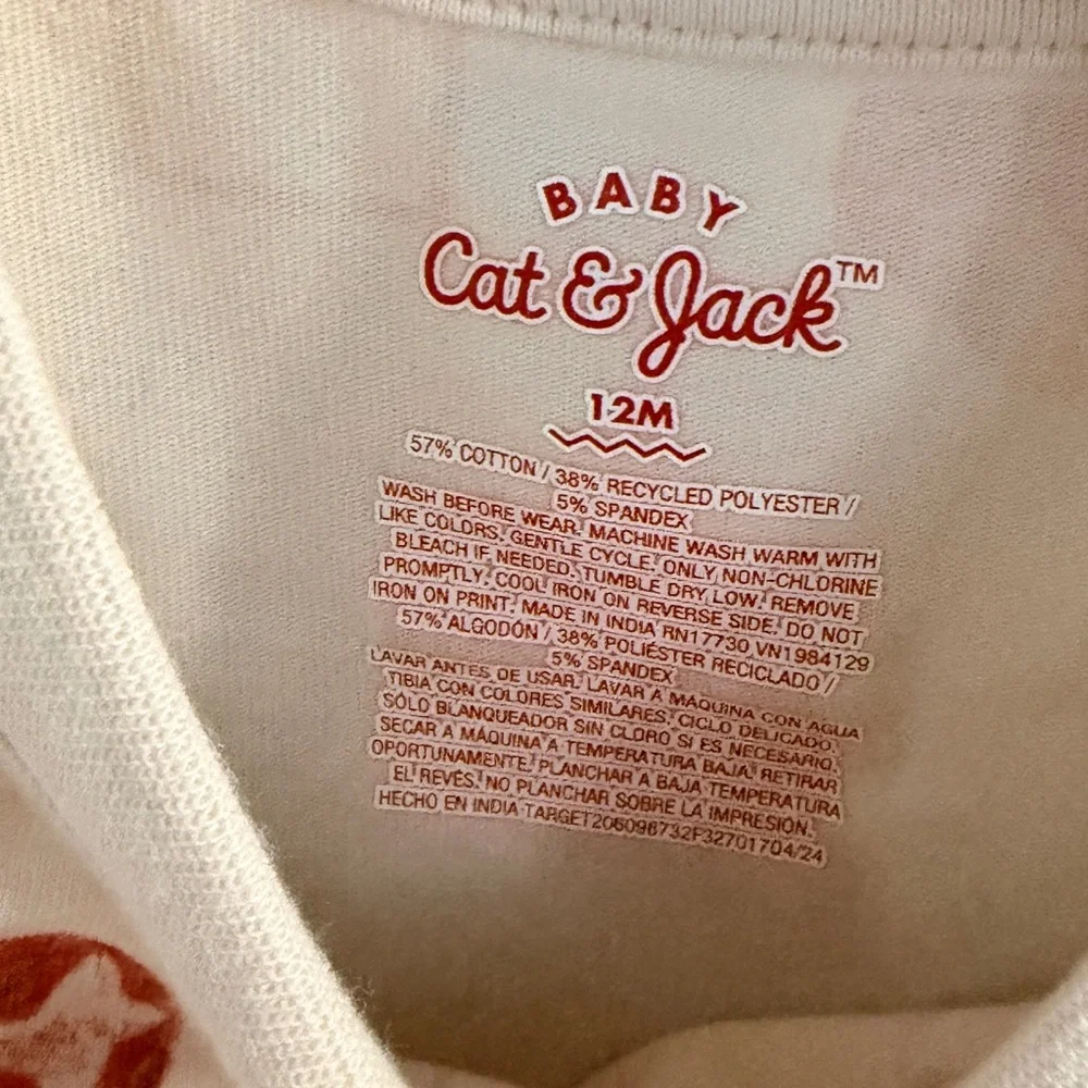 Cat & Jack Cream Bodysuit with Orange Pastry‎ Pattern